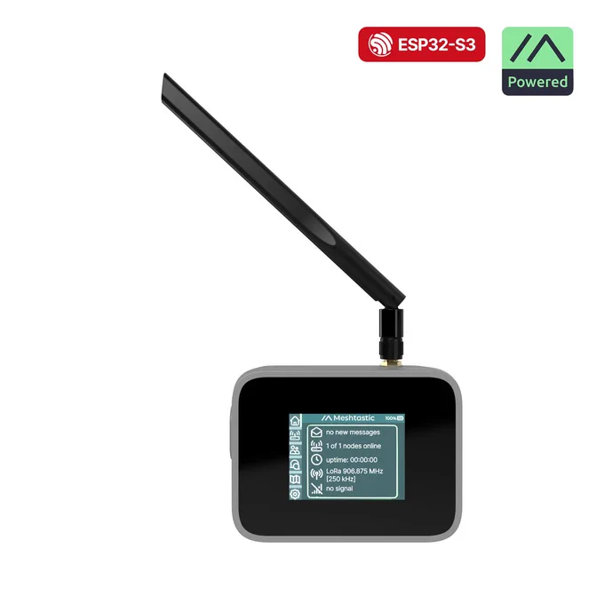 WisMesh TAP V2: Meshtastic client with TFT screen, on-screen keyboard, and SX1262 LoRa® connectivity.