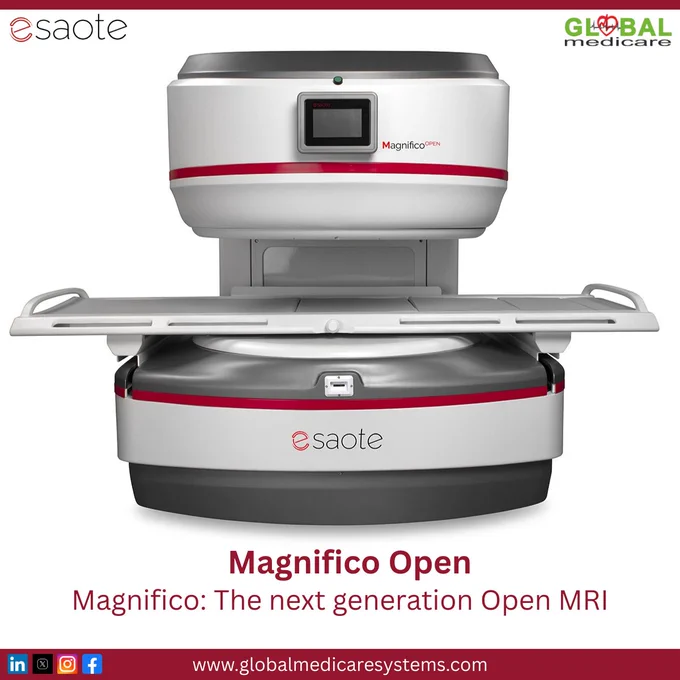 Redefining MRI Excellence with Patient-Centric Innovation

Global Medicare Systems, as an authorised channel partner of Esaote, proudly presents Magnifico™ Open MRI — a next-generation open MRI system engineered for uncompromised diagnostic quality and exceptional operational efficiency.

Magnifico™ Open combines advanced MRI technology with a permanent magnet, delivering consistent high-quality imaging while ensuring low operating and maintenance costs. Designed around real clinical and operational needs, it enhances patient comfort, improves workflow efficiency, and reduces cost per exam—without sacrificing diagnostic performance.

This is not just imaging equipment; it is a strategic investment for healthcare providers seeking reliability, sustainability, and superior clinical outcomes.

📌 Ideal for hospitals, diagnostic centers, and imaging clinics aiming to balance clinical excellence with economic efficiency.

👉 Connect with Global Medicare Systems today to explore how Magnific