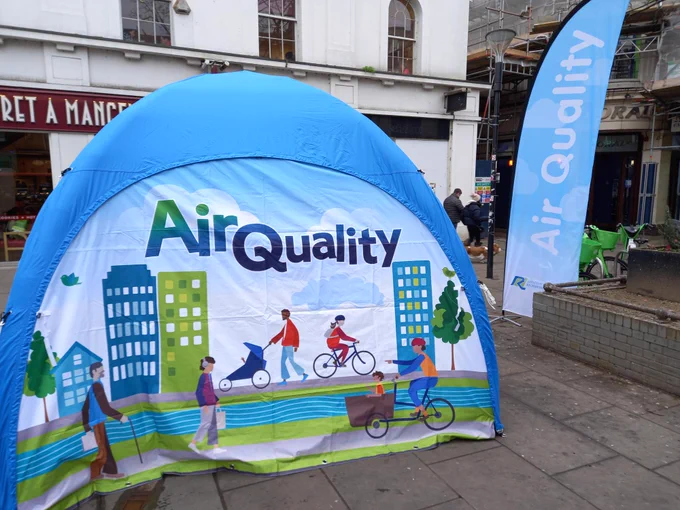 An Air Quality sign at a previous Clean Air Day pop-up stall