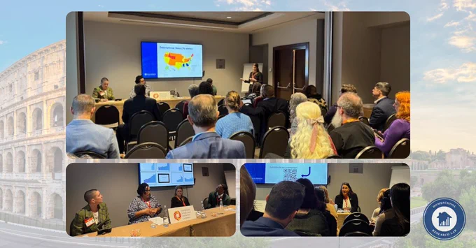 A collage of the Homeschool Research Lab's panel discussion at ISCRC 2026.