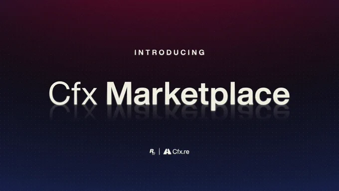 Rockstar Games and Cfx.re poster with text reading: "Introducing Cfx Marketplace"