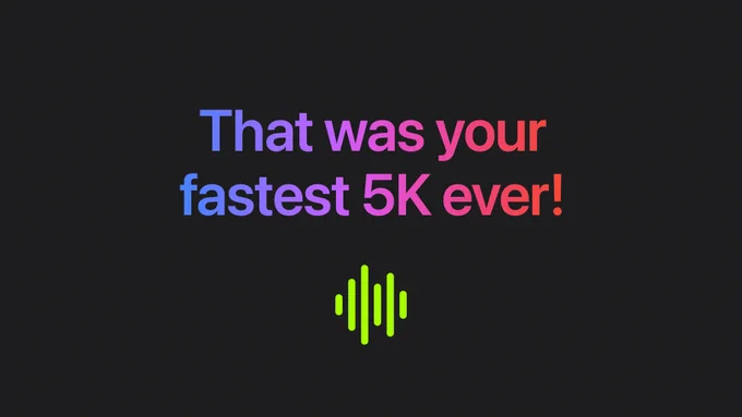 The message “That was your fastest 5K ever!” appears with the Workout Buddy icon.