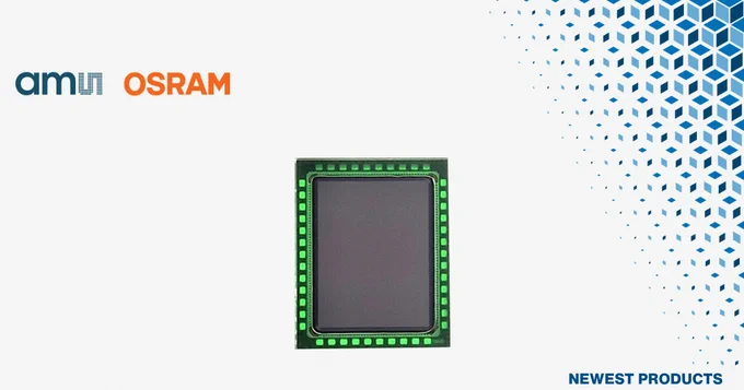 The Mira050 from ams OSRAM on a white background. The ams OSRAM logo is in the top left corner while the Mouser logo is in the bottom right corner. 