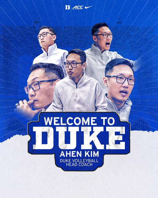 Duke Volleyball announces the hiring of Head Coach Ahen Kim.