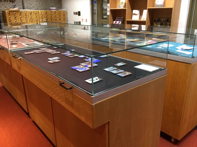 a photo showing an art exhibition featuring work by the artist hazel east in the barbican library