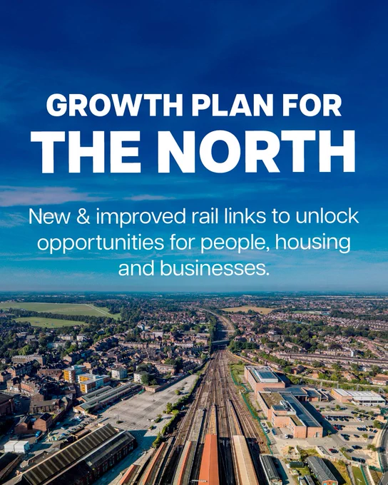 Growth plan for the North. New & improved rail links to unlock opportunities for people, housing and businesses.