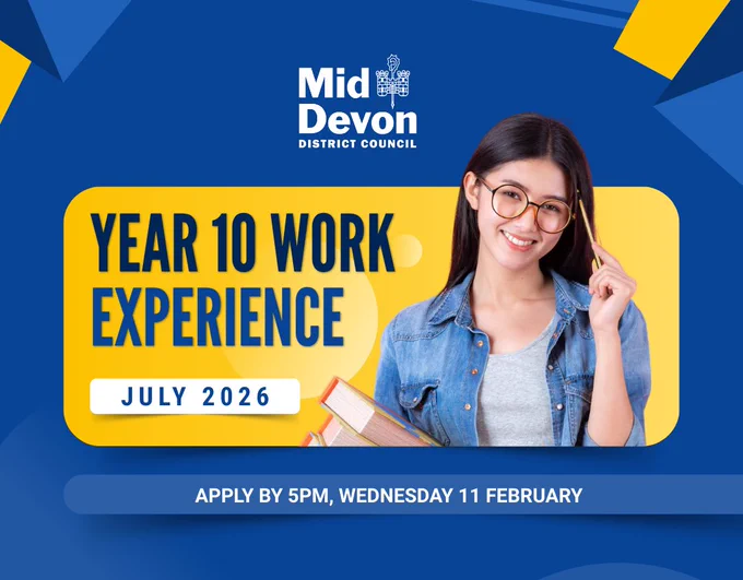 Year 10 Work Experience - July 2026. Apply by 5pm, Wednesday 11 February.