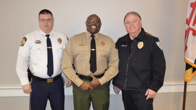 MCPA President, Chief Stephen Yates, MCPA Second Vice President, Col. Orlando Lilly, MCPA First Vice President, Chief Russ Hamill