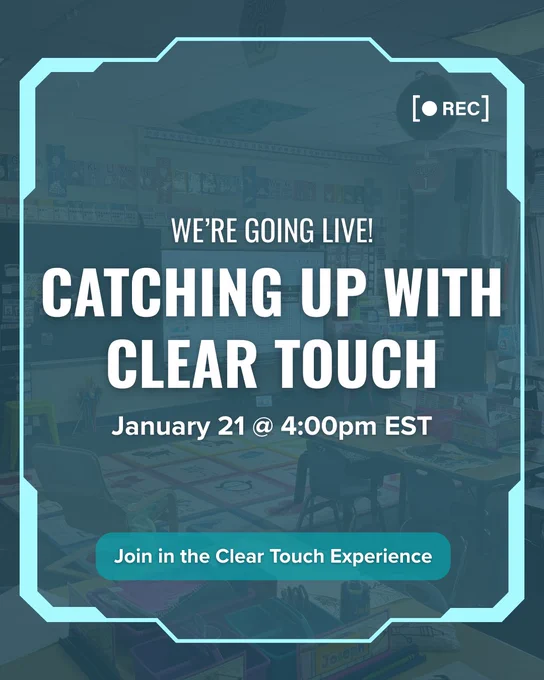 Clear Touch livestream January 21 @ 4:00pm EST in the Clear Touch experience