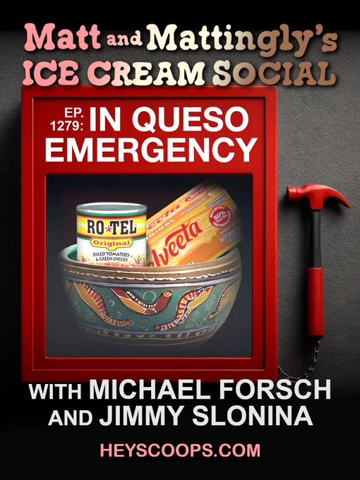 SUMMARY: Guests Michael Forsch and Jimmy Slonina talk about Season Two of A-List Casting. We discuss how Jimmy's character finally got a name, issues with trying to incorporate Vegas into the show, and what's possible for another season. Matt's bedtime respite gets ruined, and Paul wallows in a molten pool of cheese. Plus a Scoopardy!

PHOTO ILLUSTRATION: A 'break in case of emergency' box with queso fixings inside.
