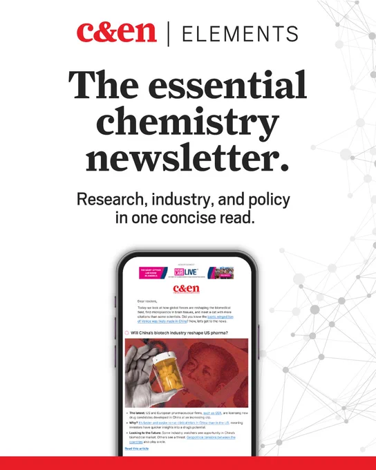 The essential chemistry newsletter. A concise weekly briefing from C&EN, covering the research, policy, and industry developments that matter most to chemists.