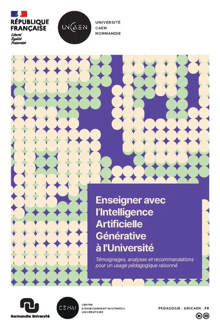 Première de couverture du Livre blanc « Enseigner avec l’Intelligence Artificielle Générative à l’Université »