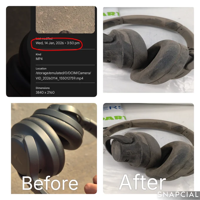 @RockWithboAt Horrible experience! Sent my headphones in perfect condition for warranty Ticket: { 63048875 }. Now rejected citing physical damage & sent these dirty photos. I have timestamped video proof of mint condition before handover. Fix this! @amangupta0303