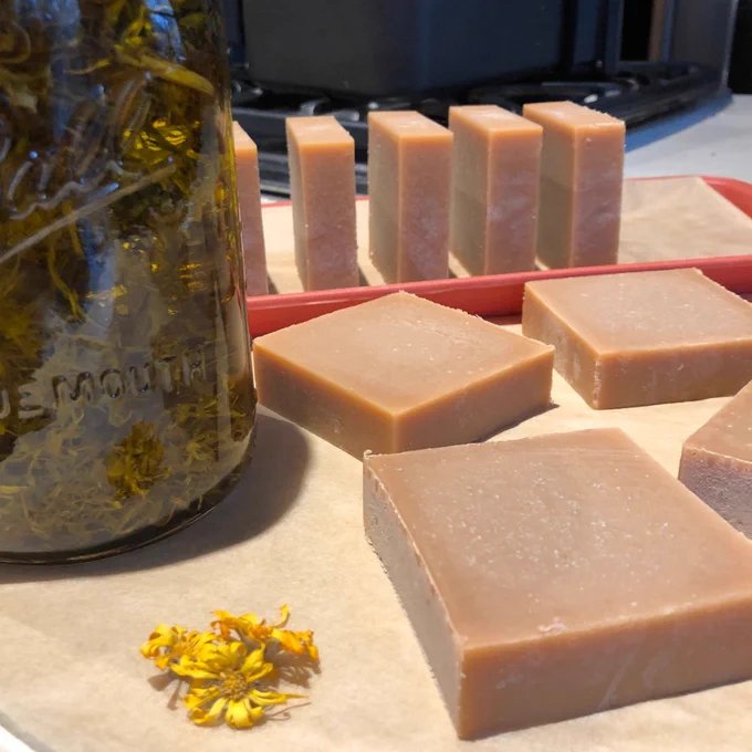 Calendula Pumpkin Pie Loaf Soap
