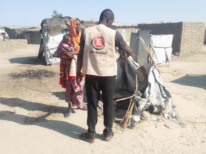 Rann IDPs Camp: this collapsed emergency latrine shows the urgent WASH gap. Without safe toilets, families—especially women & children—face serious health and protection risks. We appeal to donors to support emergency latrine construction/rehabilitation and hygiene services now.
