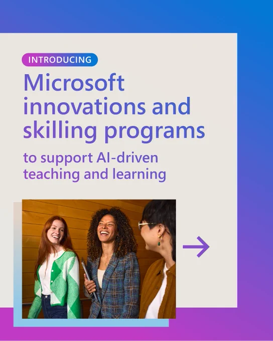 Introducing Microsoft programs for AI-driven education and skill development. Microsoft initiatives enhancing AI-powered teaching and learning experiences.