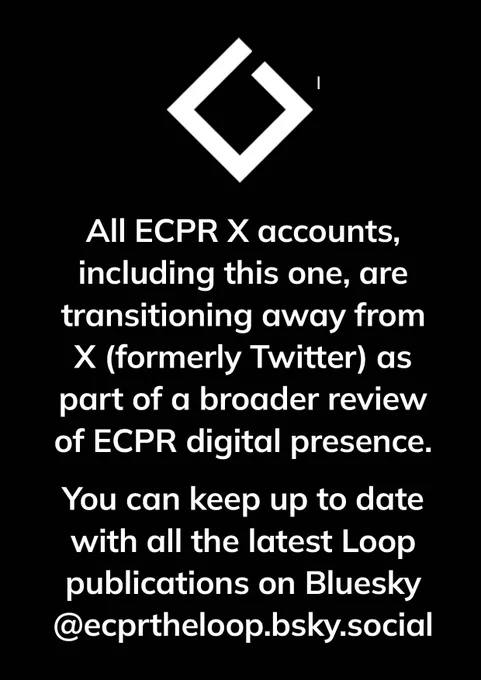 All ECPR X accounts, including this one, are transitioning away from X (formerly Twitter) as part of a broader review of ECPR digital presence.
You can keep up to date with all the latest Loop publications on Bluesky
@ecprtheloop.bsky.social