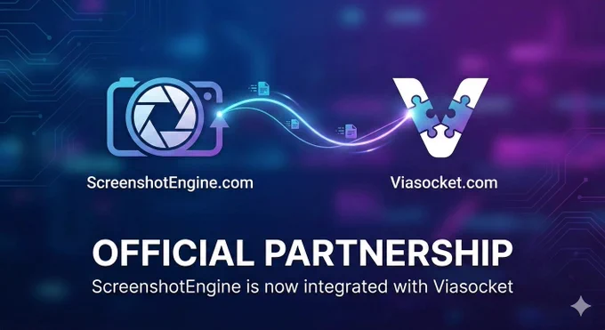 I'm excited to announce that ScreenshotEngine.com has partnered with @viasocket! 