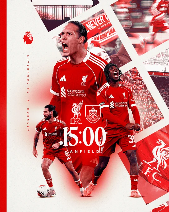 Matchday: Liverpool v Burnley, Premier League, Anfield, 15:00 KO.