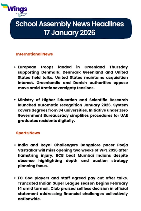 International and Sports News Headlines 17 January 2026