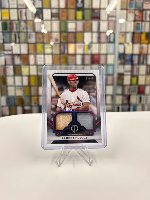 2021 Topps Tribute Dual Relic Card
Albert Pujols, St. Louis Cardinals (25/50)
