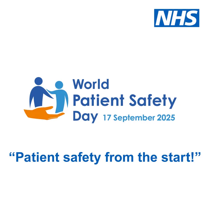 World Patient Safety Day logo. "Patient safety from the start!"