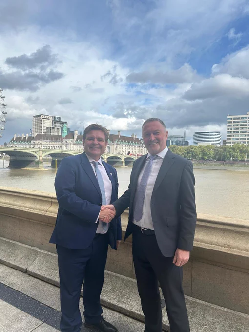Cllr John Cotton and Secretary of State for Housing, Communities & Local Government Steve Reed MP.