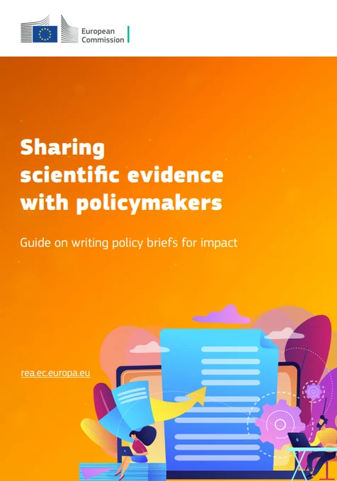A cover of a guide focusing on writing policy briefs for impact.