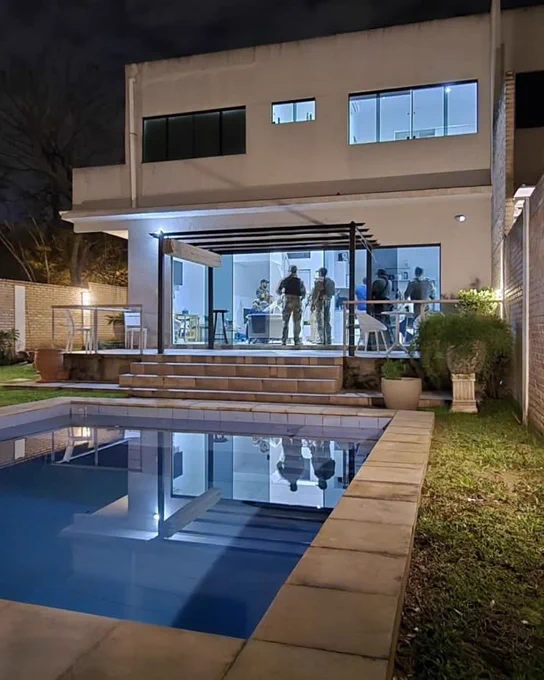 The luxurious villa with a swimming pool in the city of Mariano Roque Alonso near Asunción, Paraguay where the suspect was arrested.