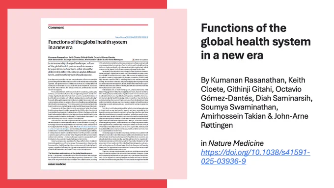 Functions of the global health system in a new era.