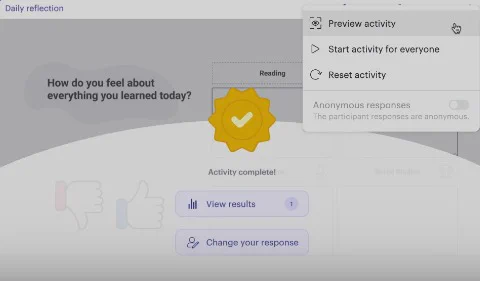 Lucid Interactive Activities Reset Activity Feature