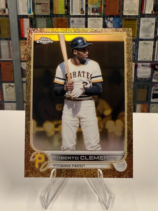 2022 Topps Chrome Gilded Cooperstown Collection
Roberto Clemente, Pittsburgh Pirates (28/99)