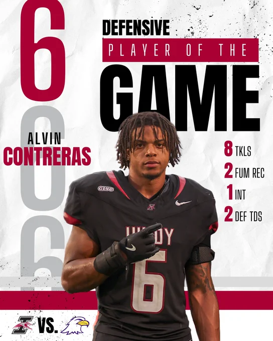 Defensive Player of the Game: Alvin Contreras - Linebacker