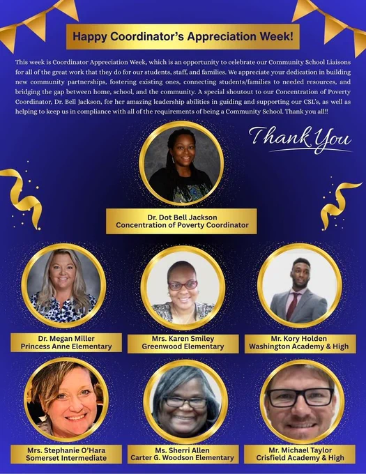 COP Coordinator Week appreciation image with the images and names of all of SCPS' COP Coordinators