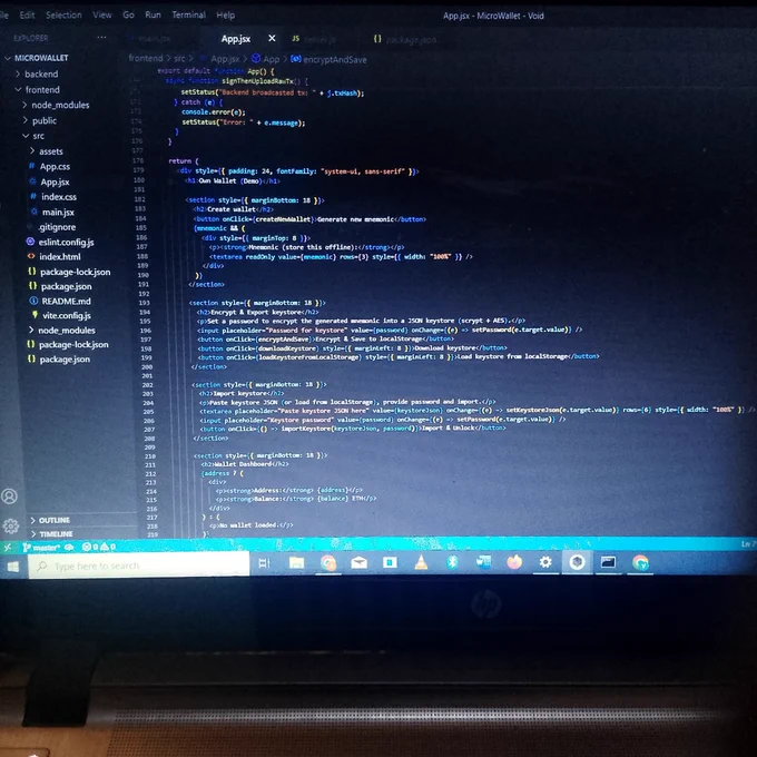 Code of a wallet