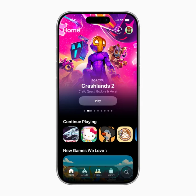 The all-new Apple Games app, now available with iOS 26.