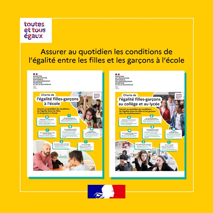 Charte de l'égalité filles-garçons à l'École : assurer au quotidien les conditions de l’égalité entre les filles et les garçons à l‘école