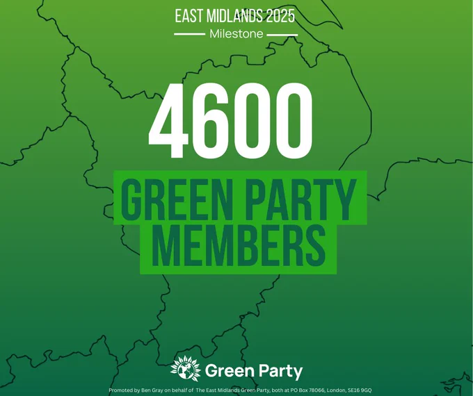 4600 green party members in the east midlands