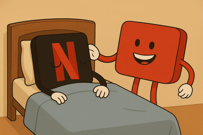 Streaming wars 2.0 https://www.nytimes.com/2025/07/12/business/media/youtube-netflix-streaming.html