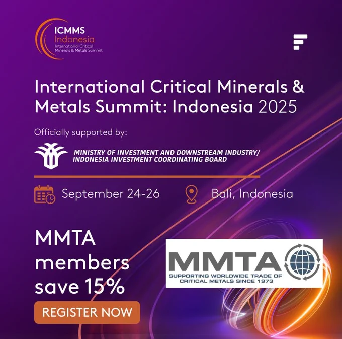 Event banner for the International Critical Minerals & Metals Summin: Indonesia 2025, September 24-26, Bali, Indonesia