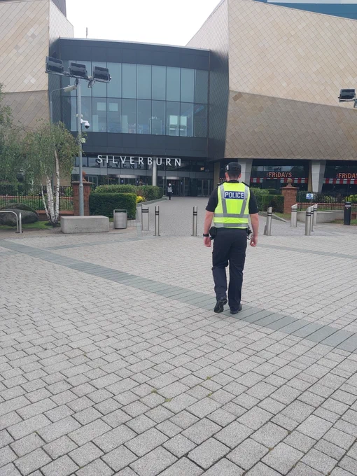 Police officer outside Silverburn