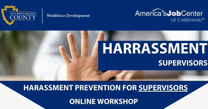 Workforce Development Harassment Prevention online training for Supervisors