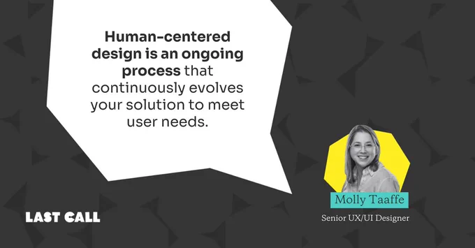 Promotional graphic with a quote from Molly