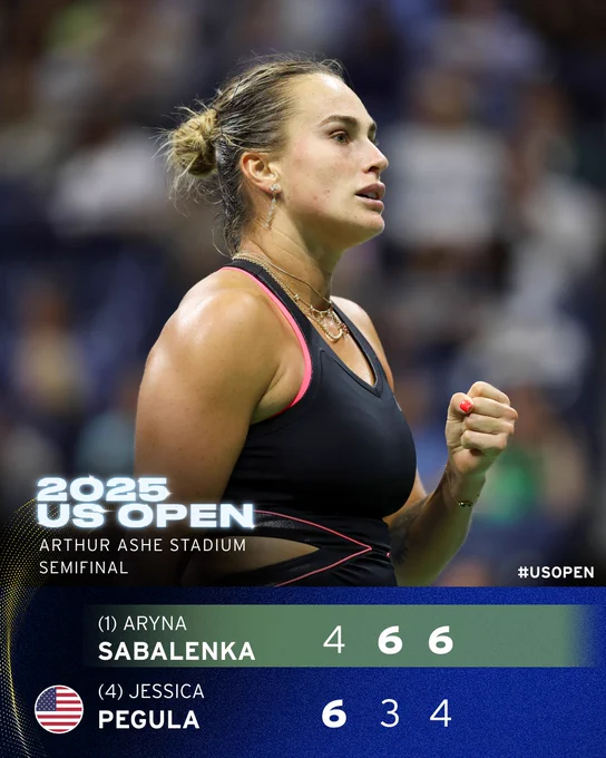 Sabalenka defeats Pegula 4-6 6-3 6-4