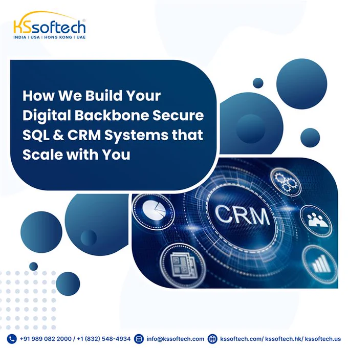 💼 Building Your Digital Backbone
At KS Softech, we design and implement secure SQL databases and intelligent CRM systems tailored to your operations.
 
🔹 Scalable infrastructure
🔹 Streamlined customer management
🔹 Enterprise-grade security
 
Whether you're growing a startup or scaling an enterprise, our solutions evolve with you—reliably and efficiently.
 
📍 Empowering your business through smart technology.
KS Softech – Engineered for growth.
 
#DigitalBackbone #KSSoftech #SQL #SQLSolutions #CRMExperts #Mumbai #India #USA #UAE #KSA #HongKong #NewYork #ScalableSystems #BusinessTech #SQLDatabase #SQLDevelopment #SQLDatabaseManagement