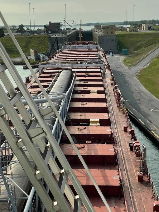 Vessel transiting Eisenhower Lock in Massena, New York.
