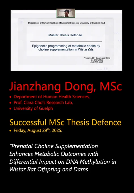 A photo of Jianzhang Dong at his defence, in front of a projected title screen with the same title of his thesis that is listed in this posting.