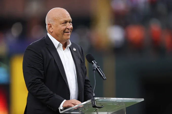 Cal Ripken, Jr. during a pregame ceremony.