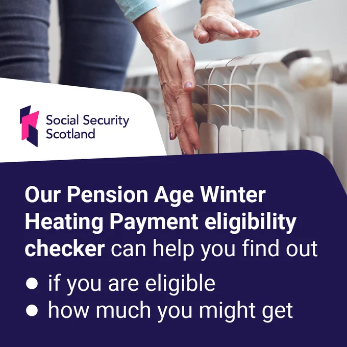 Our Pension Age Winter Heating Payment eligibility checker can help you find out:

Bullet point - if you are eligible
Bullet point - how much you might get