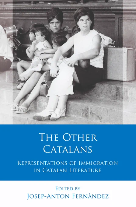 Cover of The Other Catalans which features a black and white photo of two women sat on stone steps with children on their laps.